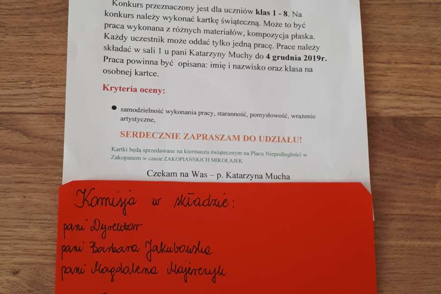 Konkurs na kartkę świąteczną